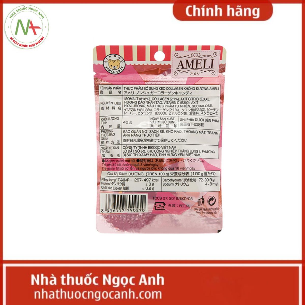 Kẹo đẹp da Ameli