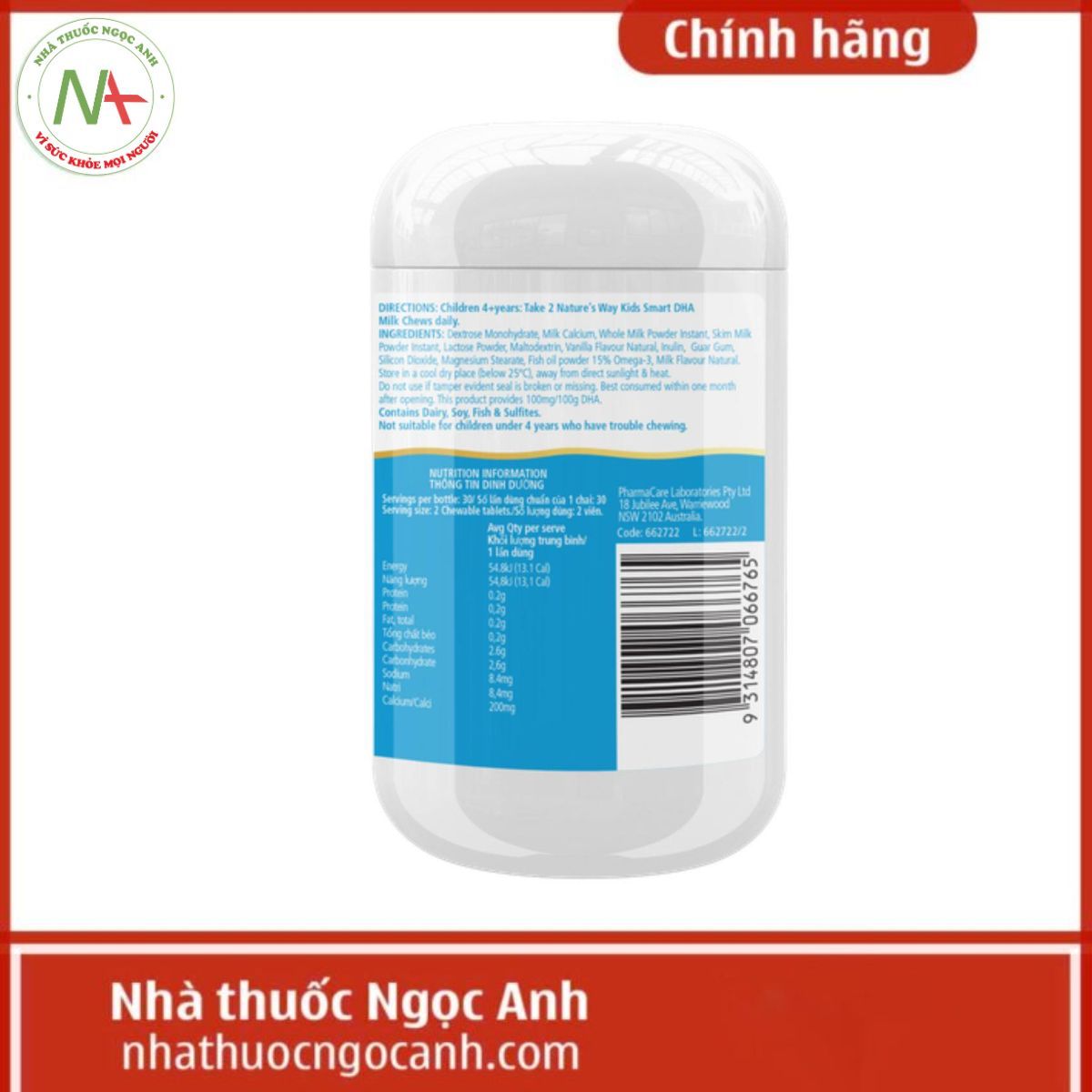 Kids Smart milk calcium bites with DHA