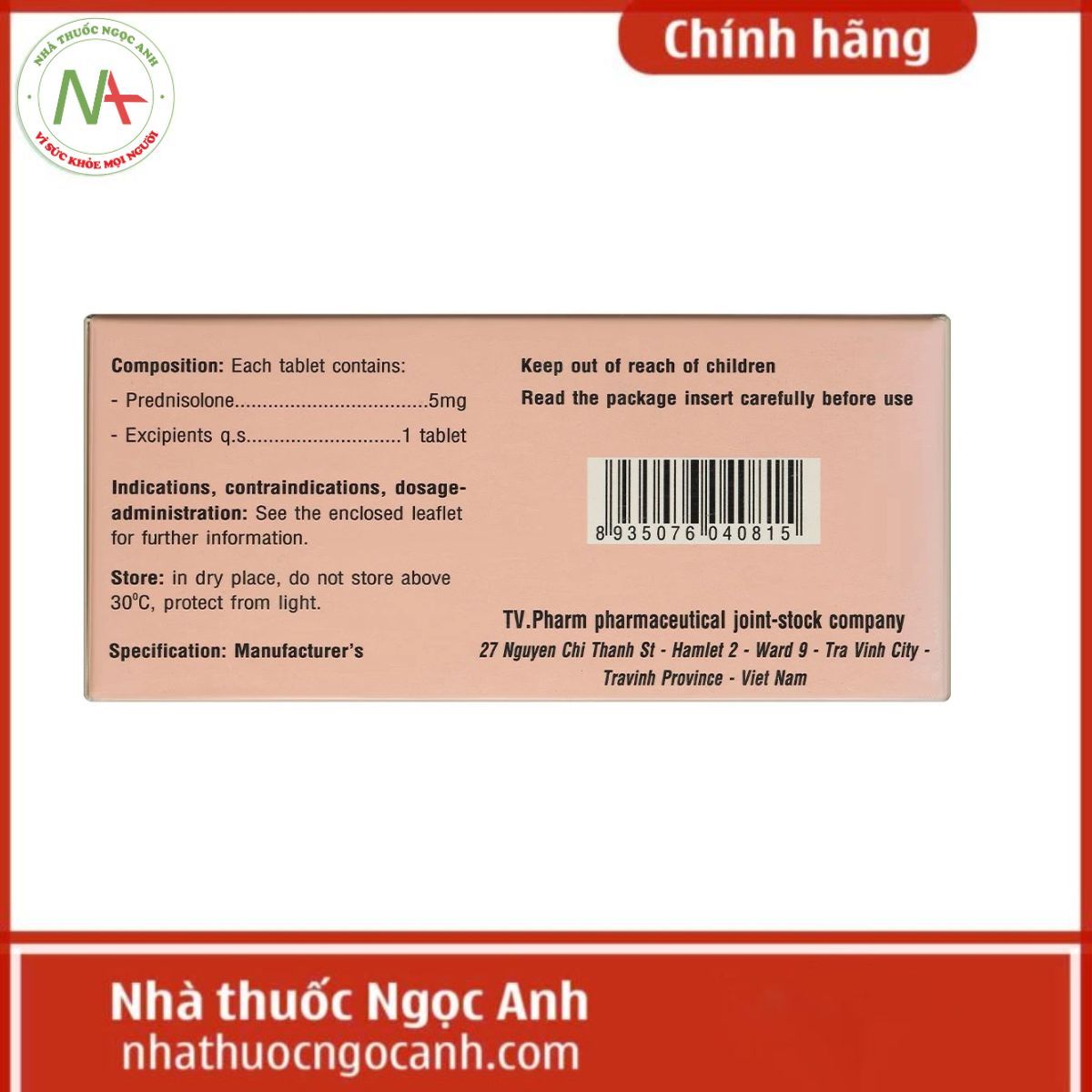 Prednisolone 5mg TV.Pharm