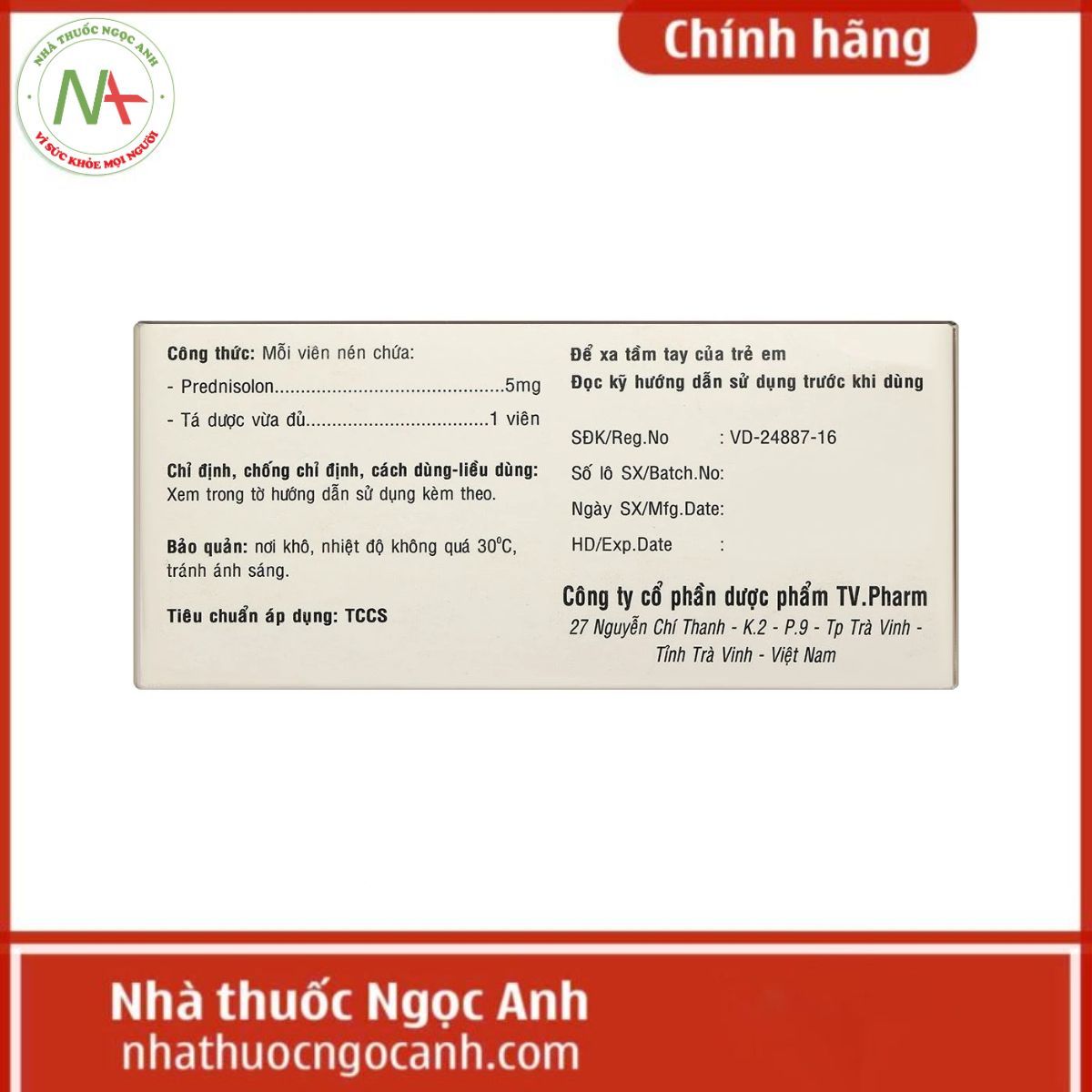 Prednisolone 5mg TV.Pharm