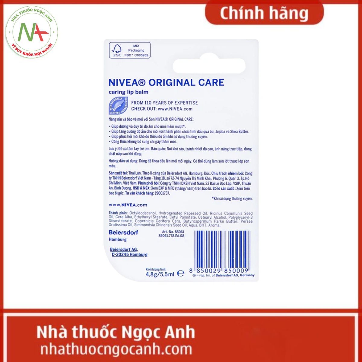 Son dưỡng Nivea Original Care