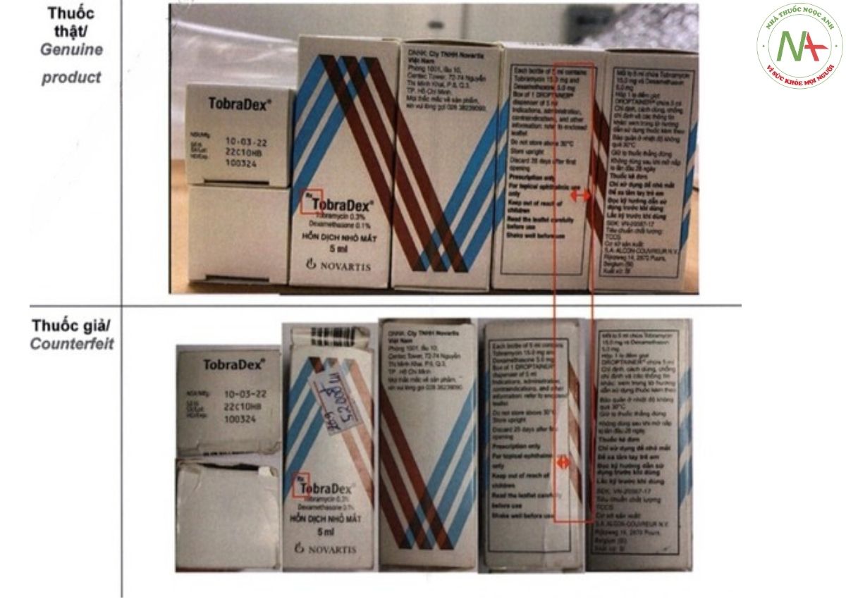 Phân biệt Hỗn dịch nhỏ mắt TobraDex thật giả