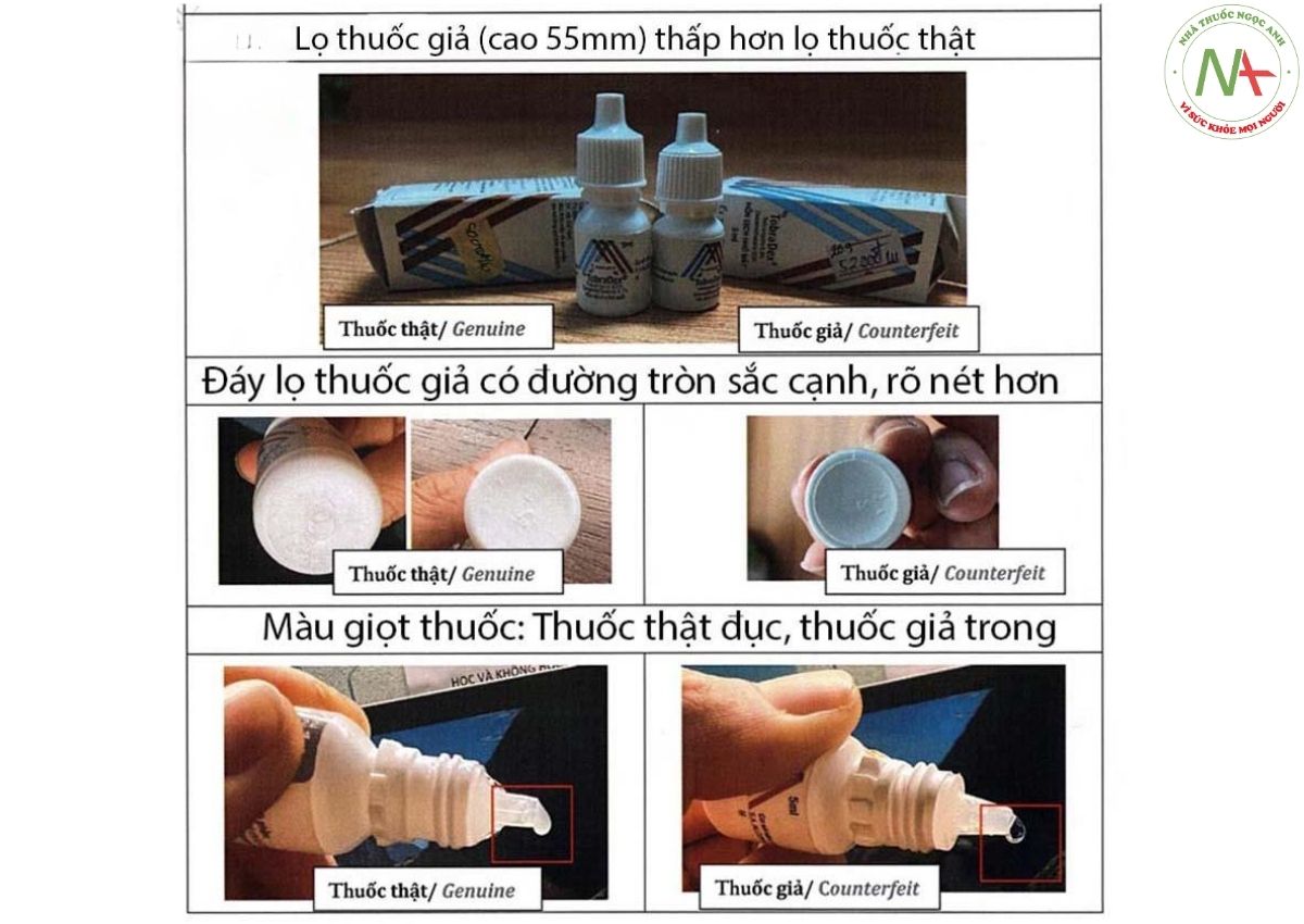 Phân biệt Hỗn dịch nhỏ mắt TobraDex thật giả