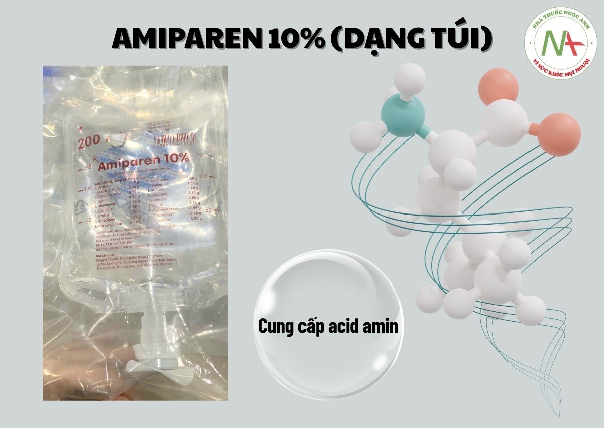 Công dụng của thuốc Amiparen 10% (dạng túi)