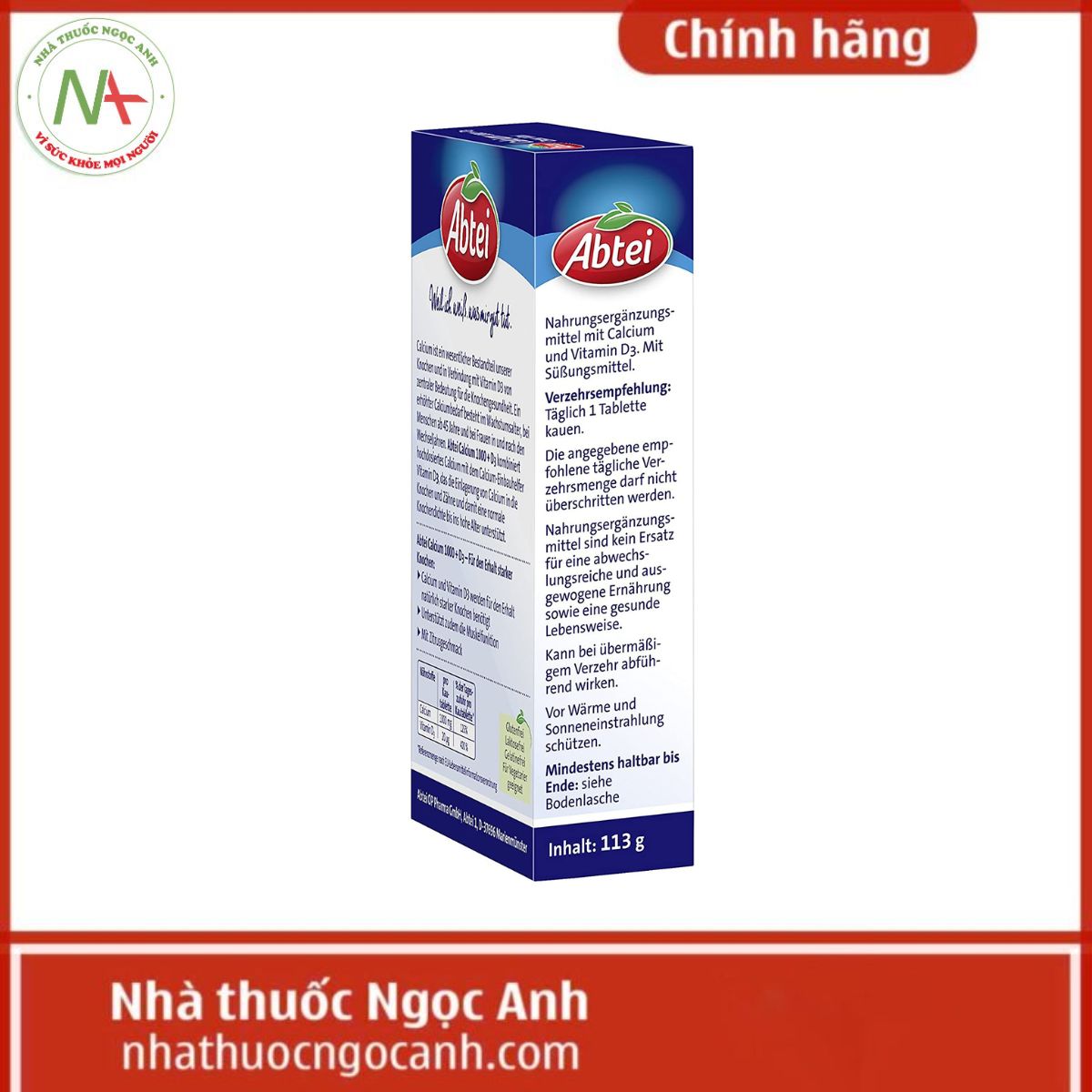 Abtei Calcium 1000+Vitamin D3 800 I.E.