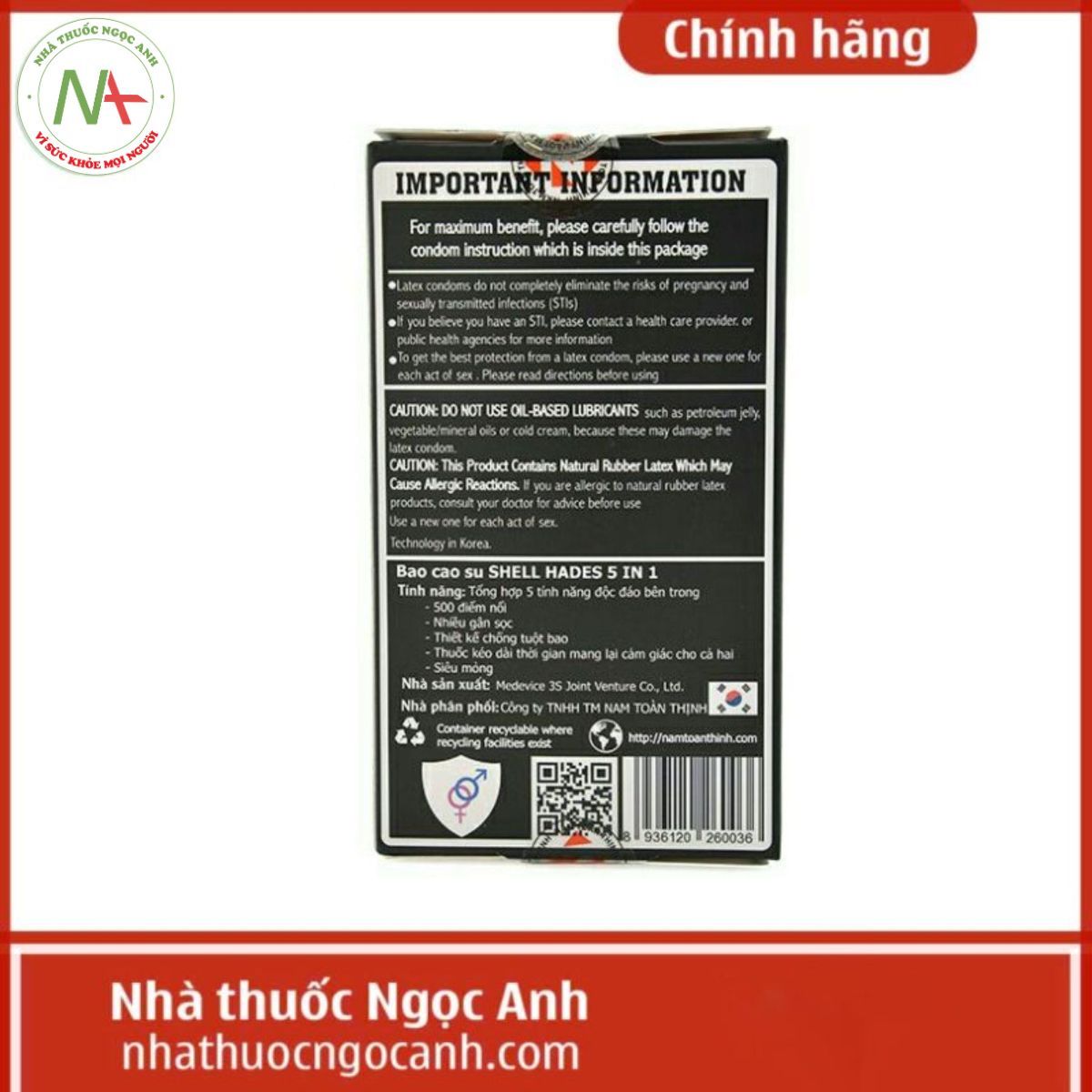 Bao cao su Shell Hades 5 in 1