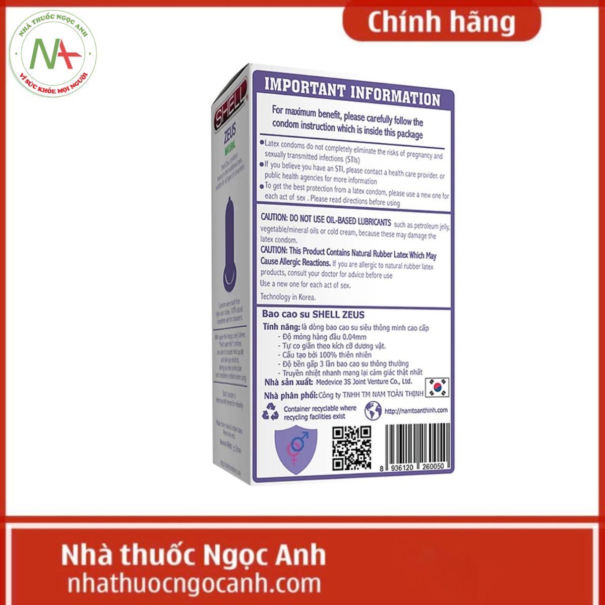 Bao cao su Shell Zeus Natural
