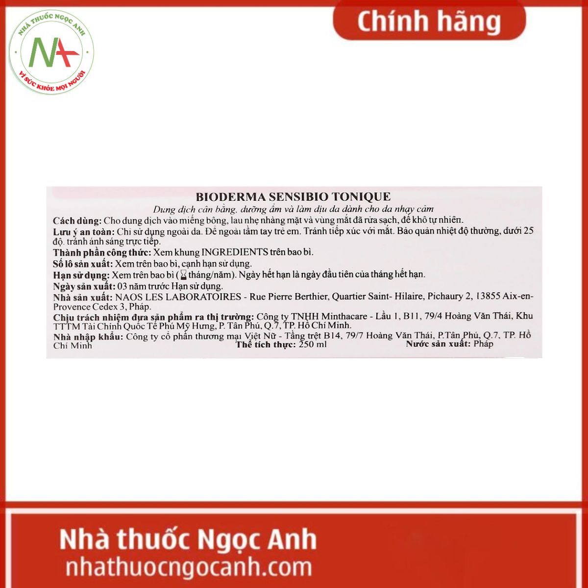 Bioderma Sensibio Tonique 250ml