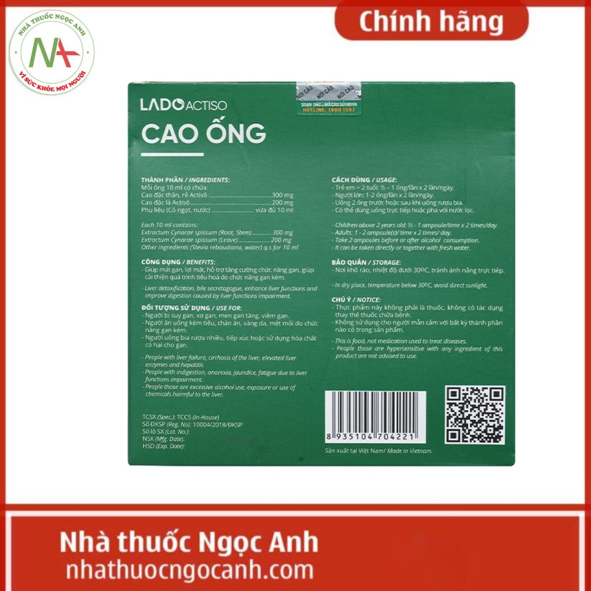 Cao ống LadoActiso