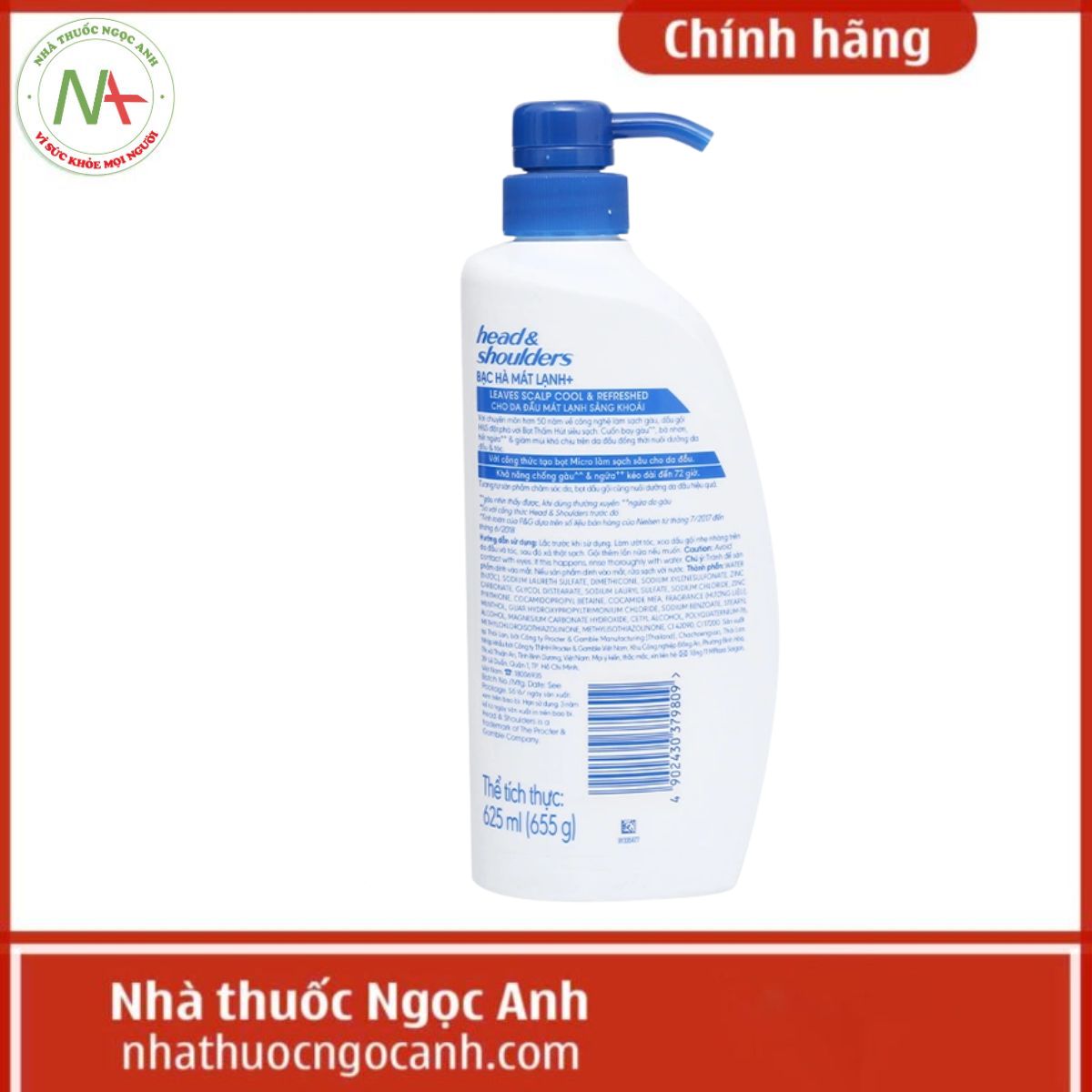 Dầu gội Head & Shoulders Cool Menthol 665g