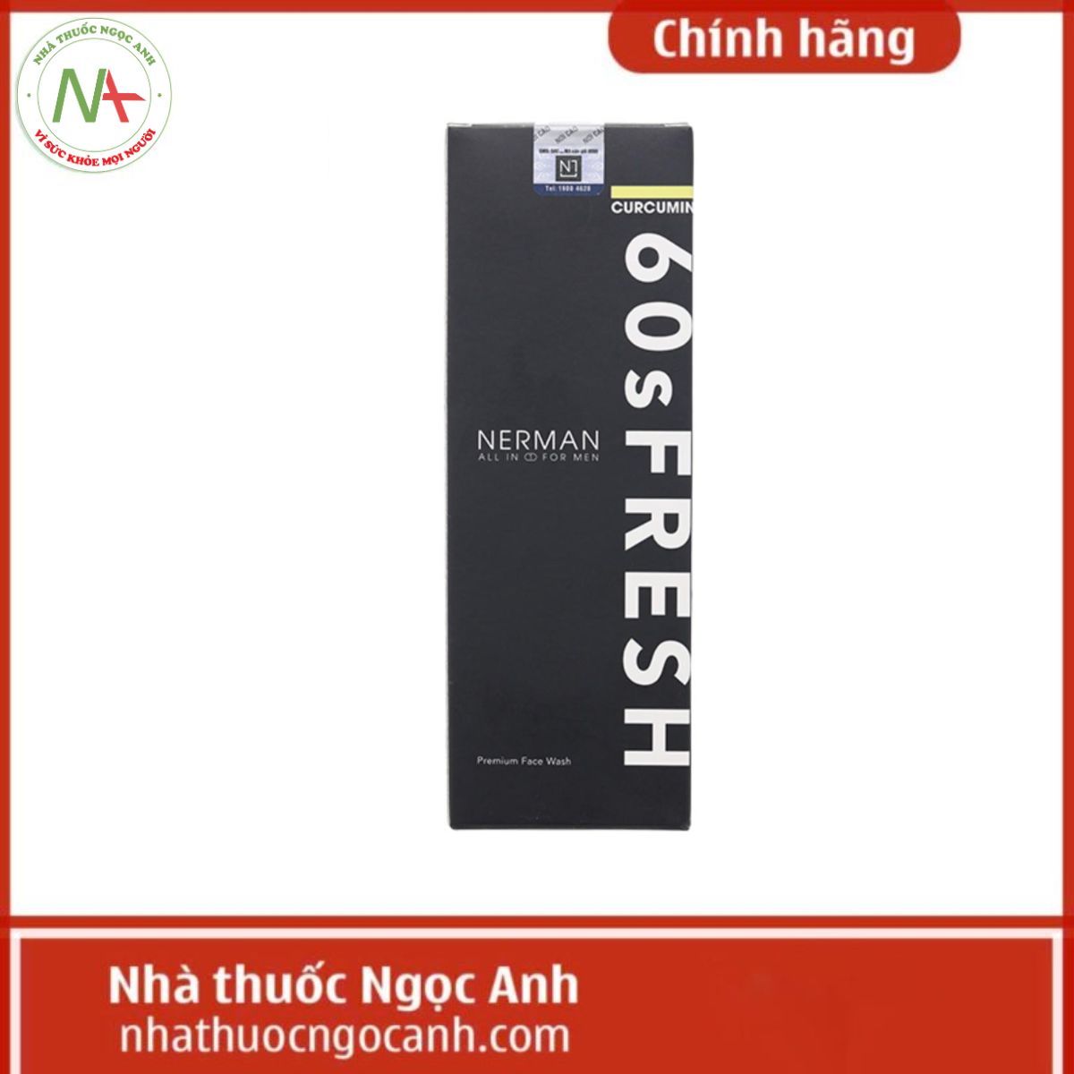 Gel Rửa Mặt Ngừa Mụn NERMAN Curcumin 60s Fresh