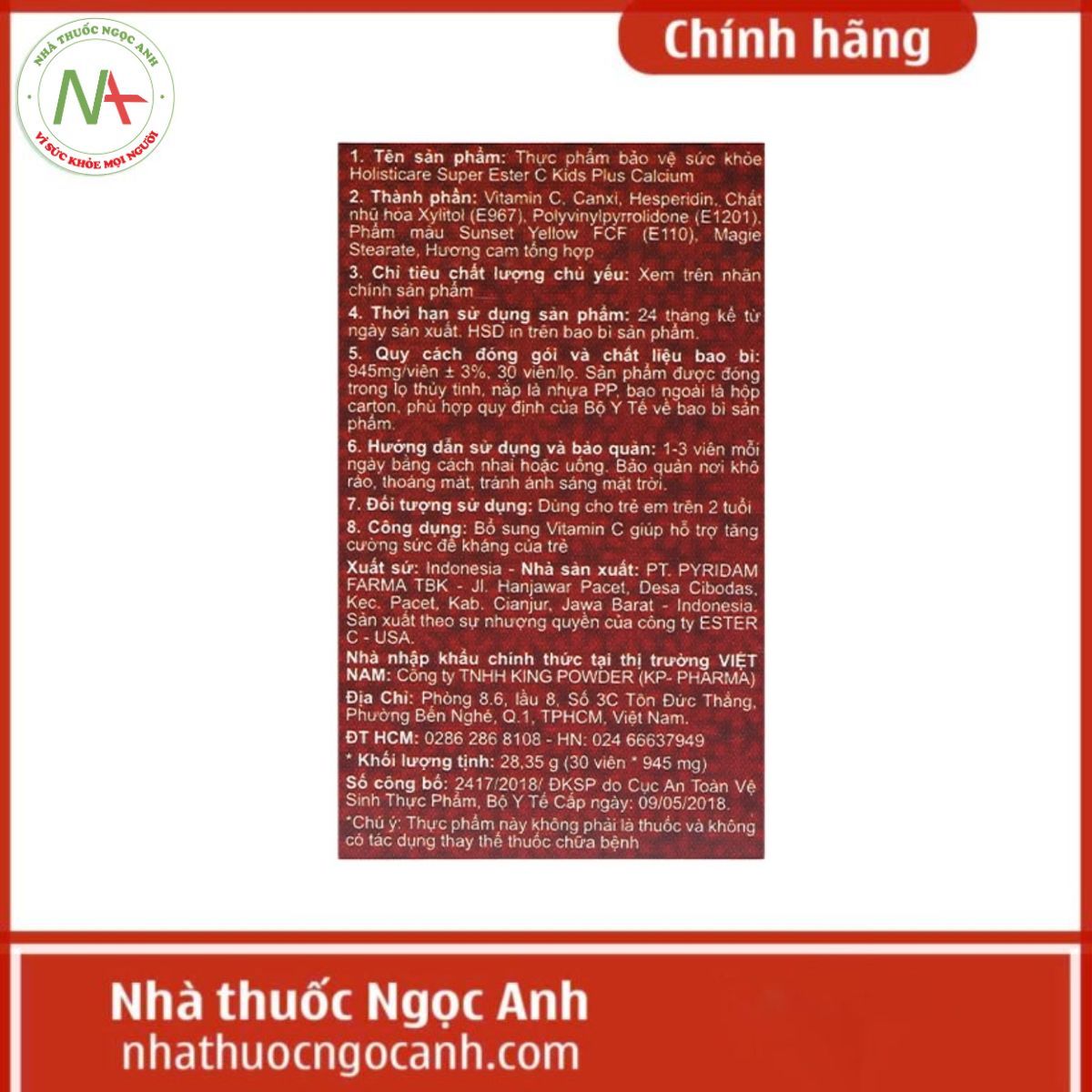 Holisticare Super Ester C Kids