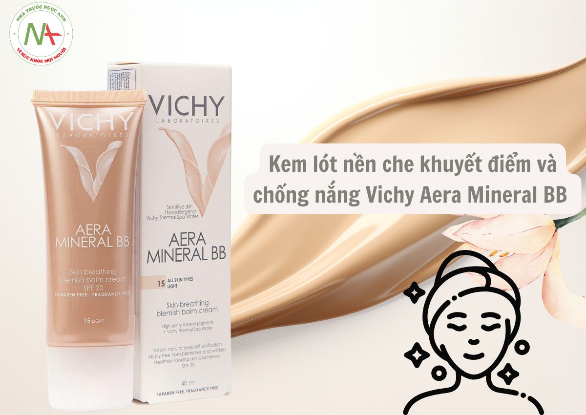 Kem lót nền che khuyết điểm và chống nắng Vichy Aera Mineral BB 40ml