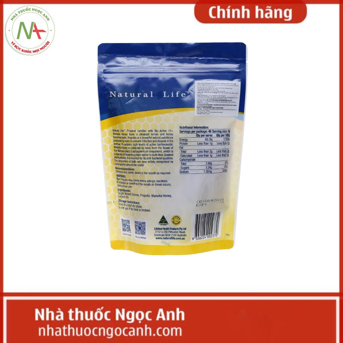 Kẹo Natural Life Propicol Propolis & Manuka Honey