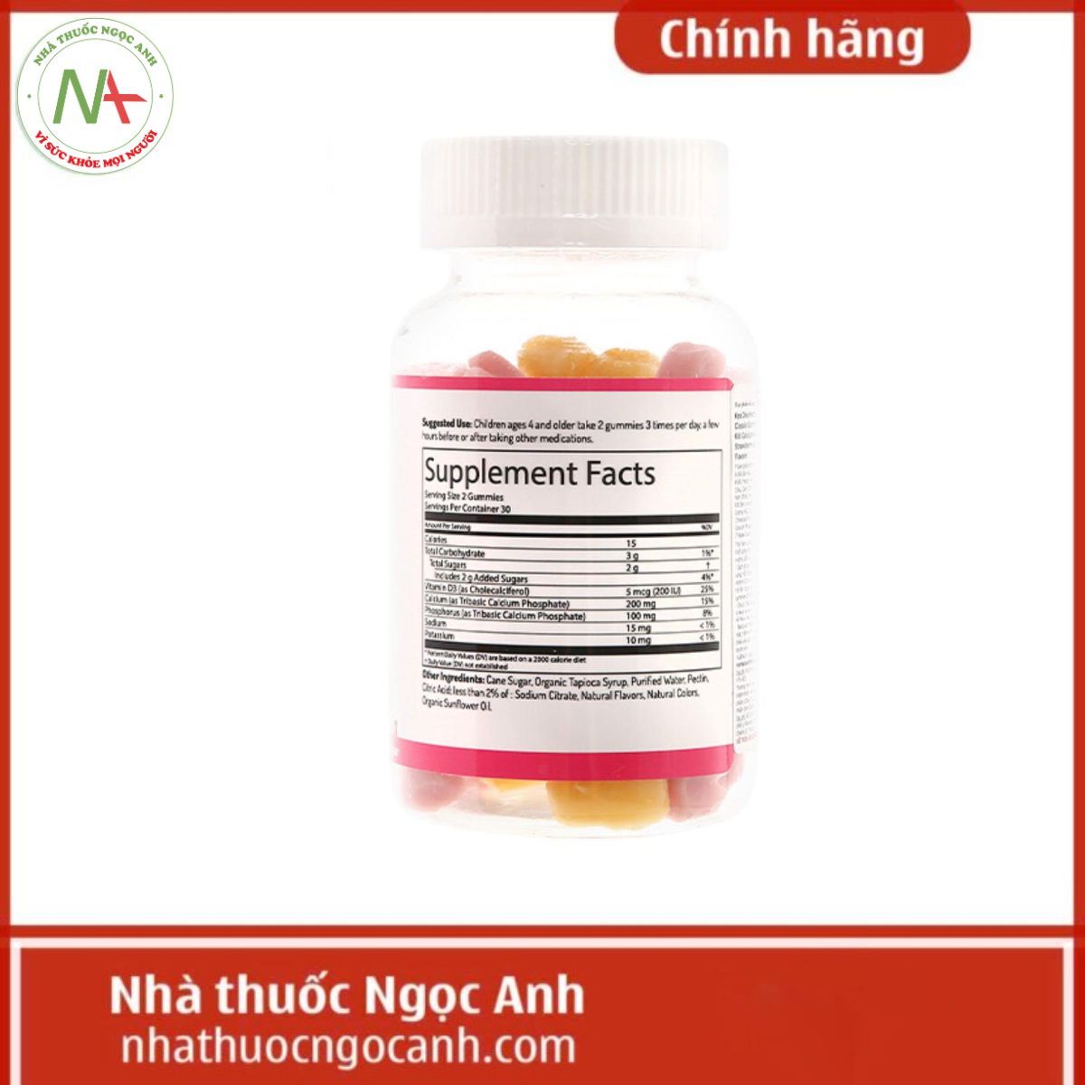 Kẹo dẻo Herbaland Classic Gummies For Kids Calcium & D3