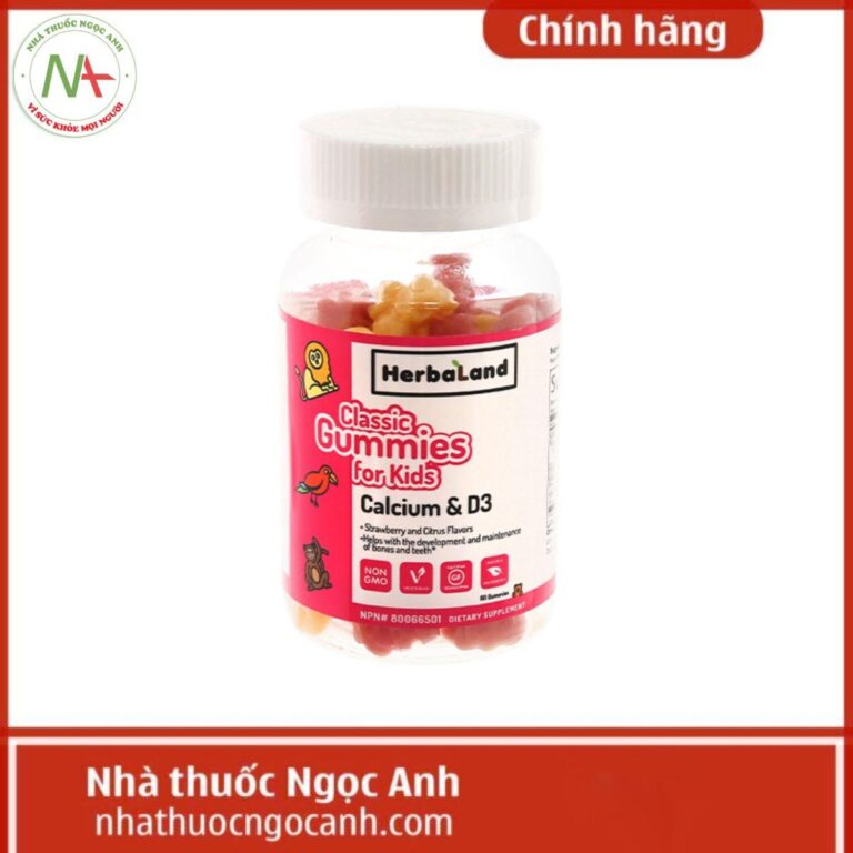 Kẹo dẻo Herbaland Classic Gummies For Kids Calcium & D3