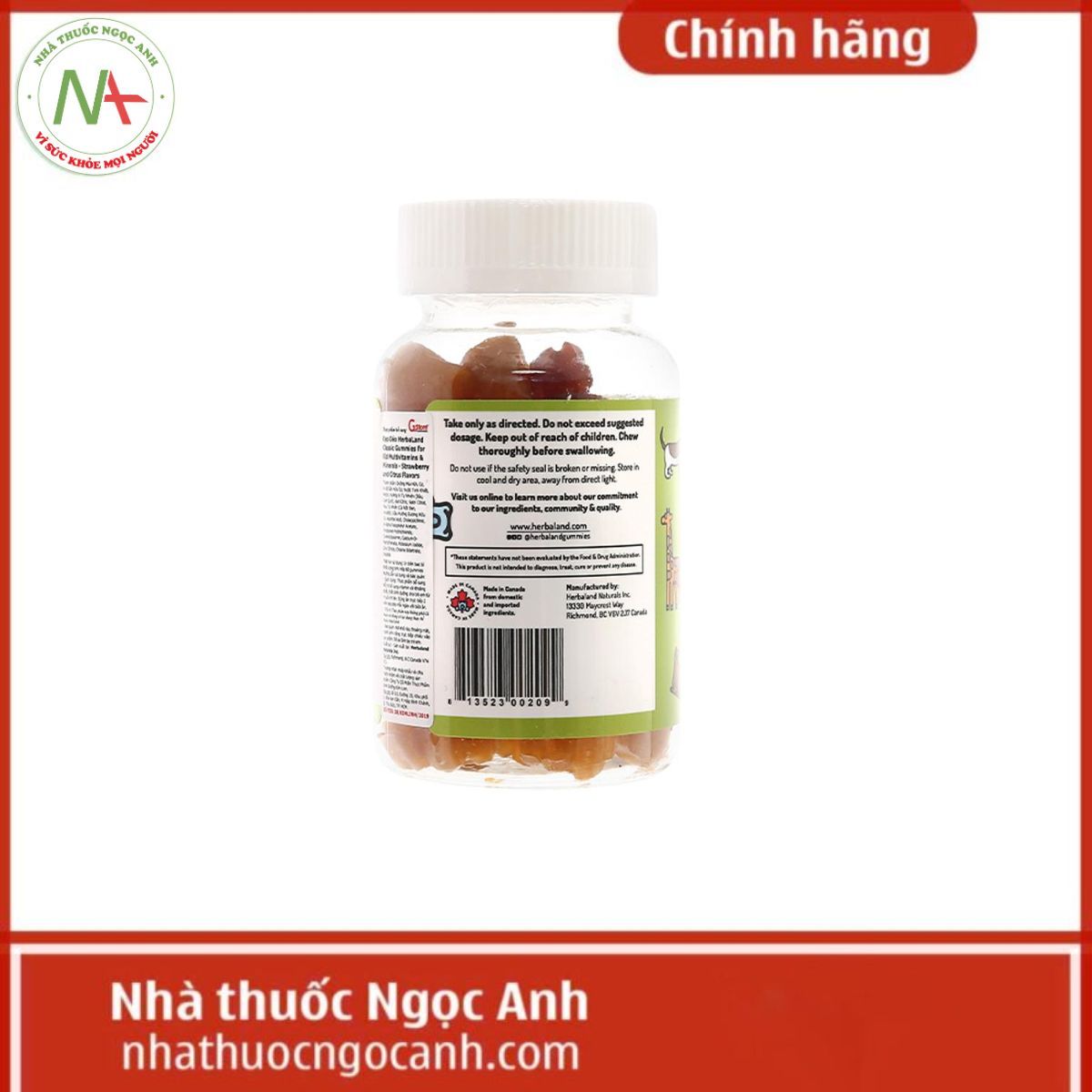 Kẹo dẻo Herbaland Classic Gummies For Kids Multivitamins & Minerals