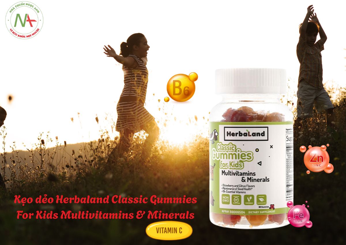 Kẹo dẻo Herbaland Classic Gummies For Kids Multivitamins & Minerals