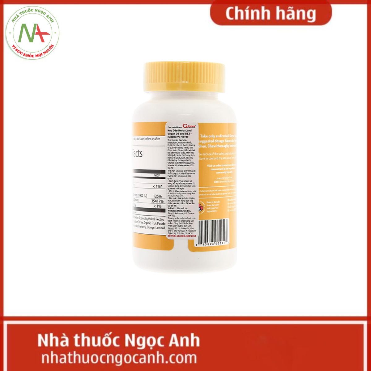 Kẹo dẻo Herbaland Vegan D3 and B12