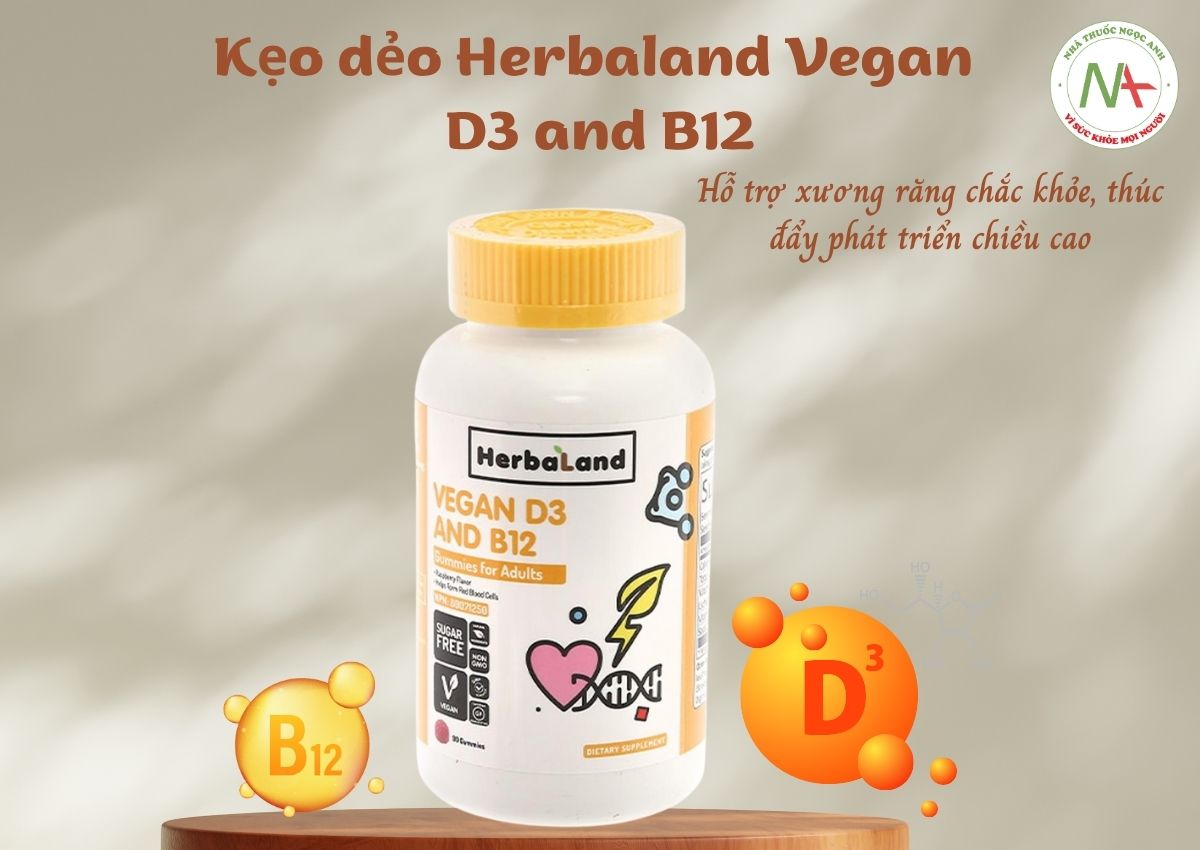 Kẹo dẻo Herbaland Vegan D3 and B12