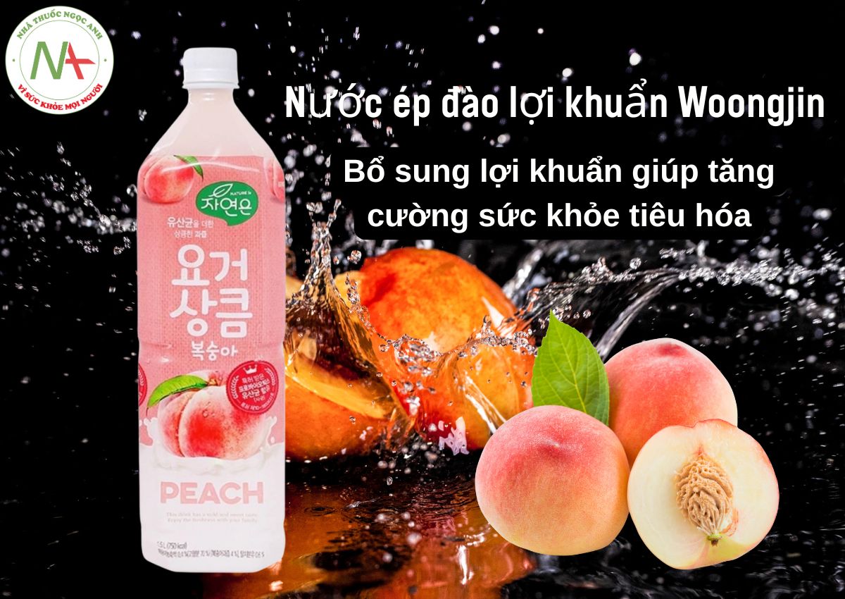 Nước ép đào lợi khuẩn Woongjin 340ml