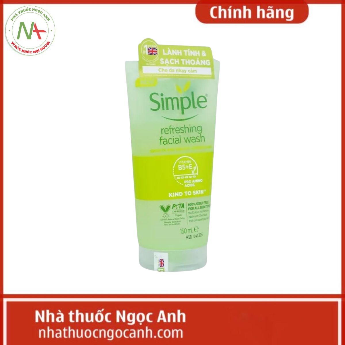 Sữa Rửa Mặt Simple Refreshing Facial Wash 150ml
