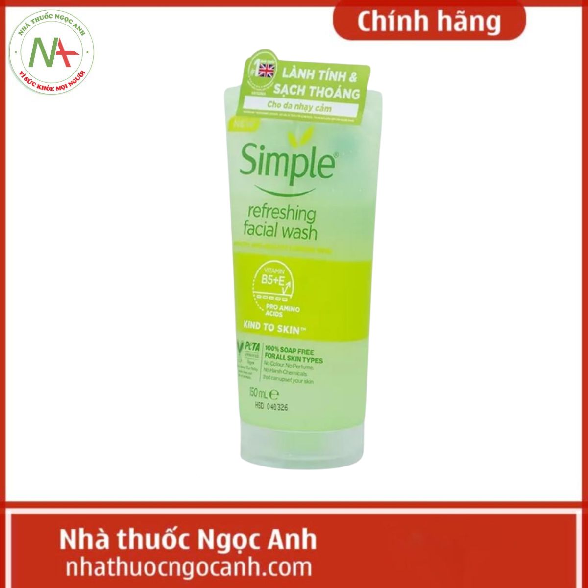 Sữa Rửa Mặt Simple Refreshing Facial Wash 150ml