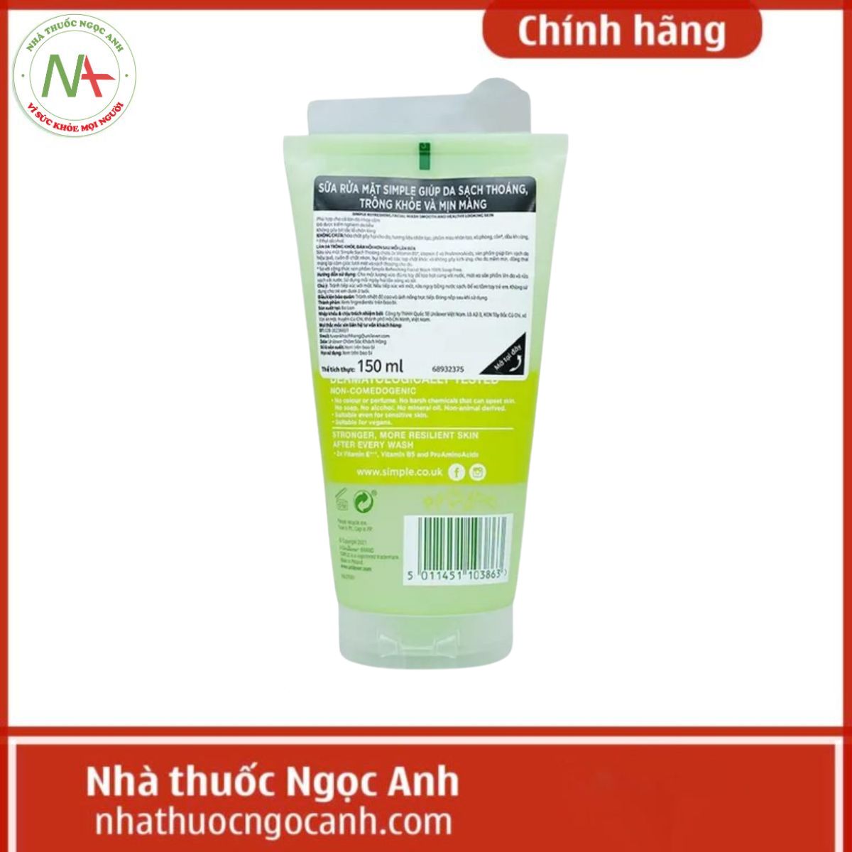 Sữa Rửa Mặt Simple Refreshing Facial Wash 150ml