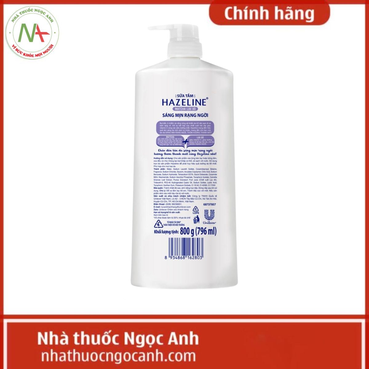 Sữa Tắm Hazeline Matcha Lựu Đỏ