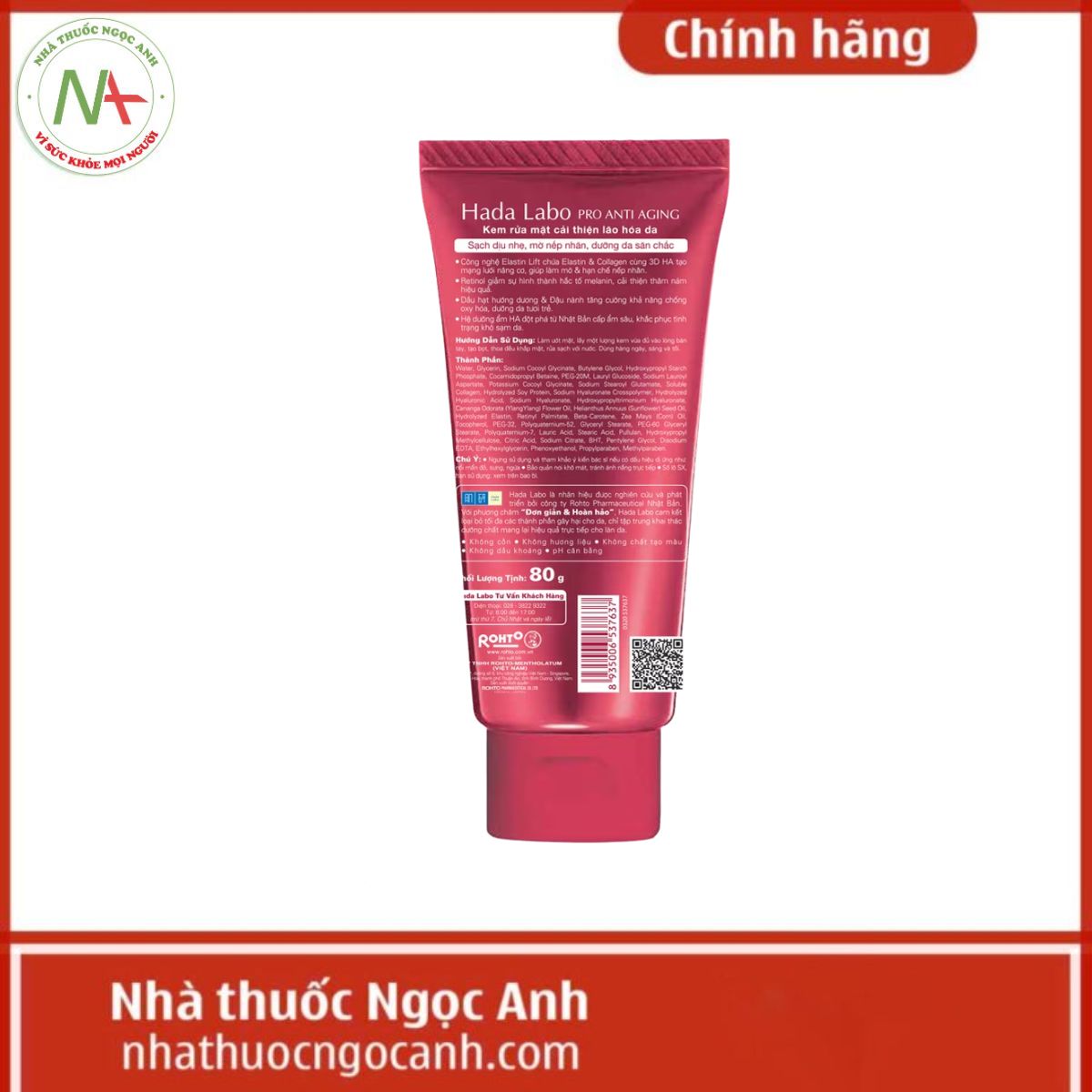 Sữa rửa mặt Hada Labo Pro Anti Aging 80g