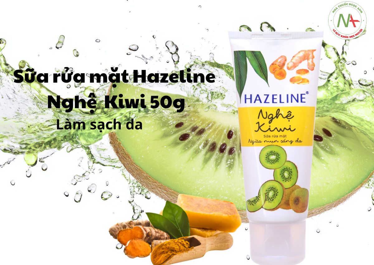 Sữa rửa mặt Hazeline Nghệ, Kiwi 50g 