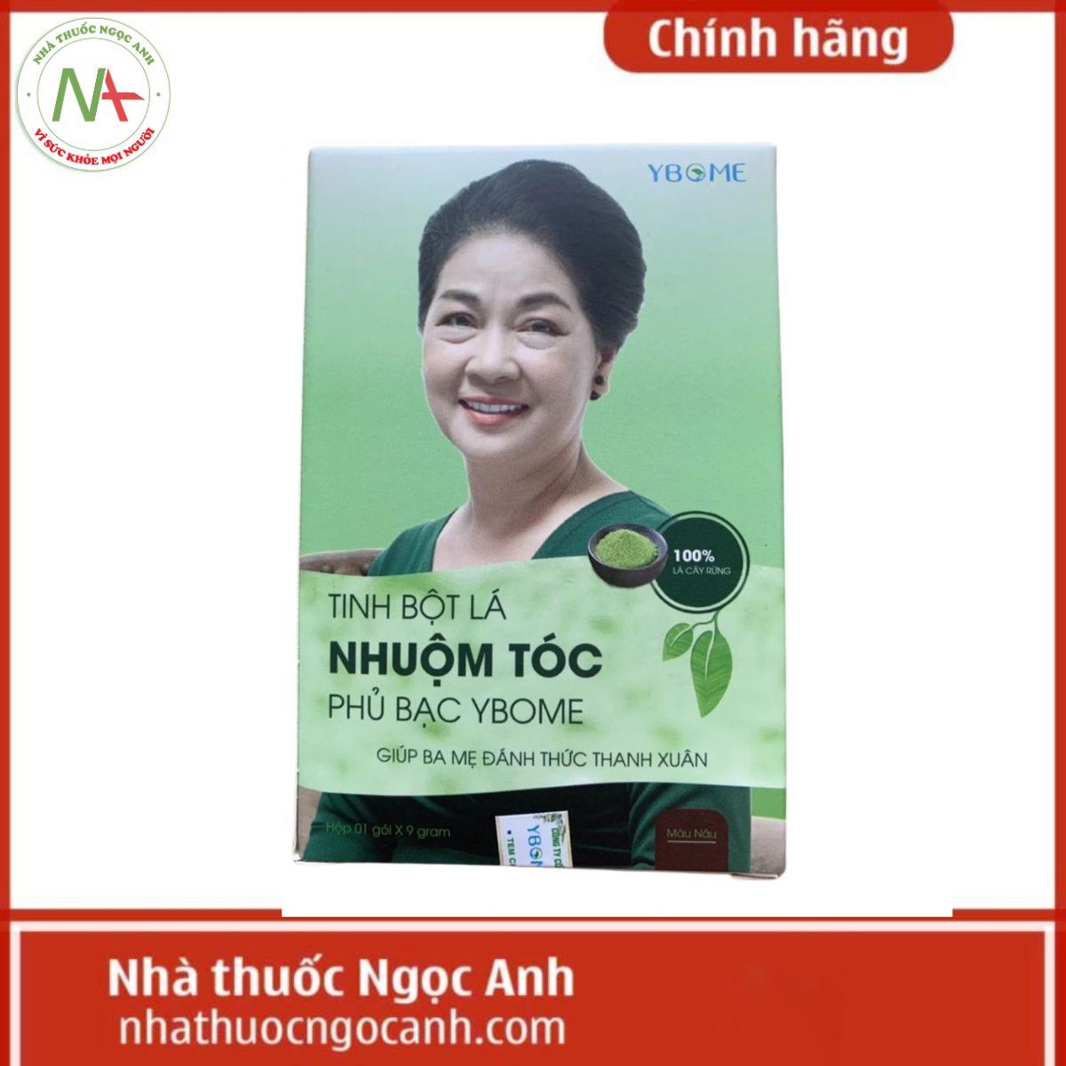 Tinh Bột Lá Nhuộm Tóc Phủ Bạc Ybome