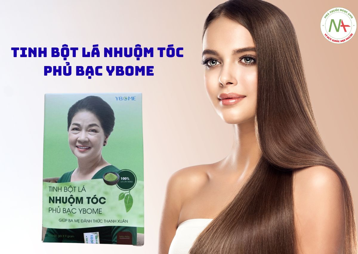 Tinh Bột Lá Nhuộm Tóc Phủ Bạc Ybome