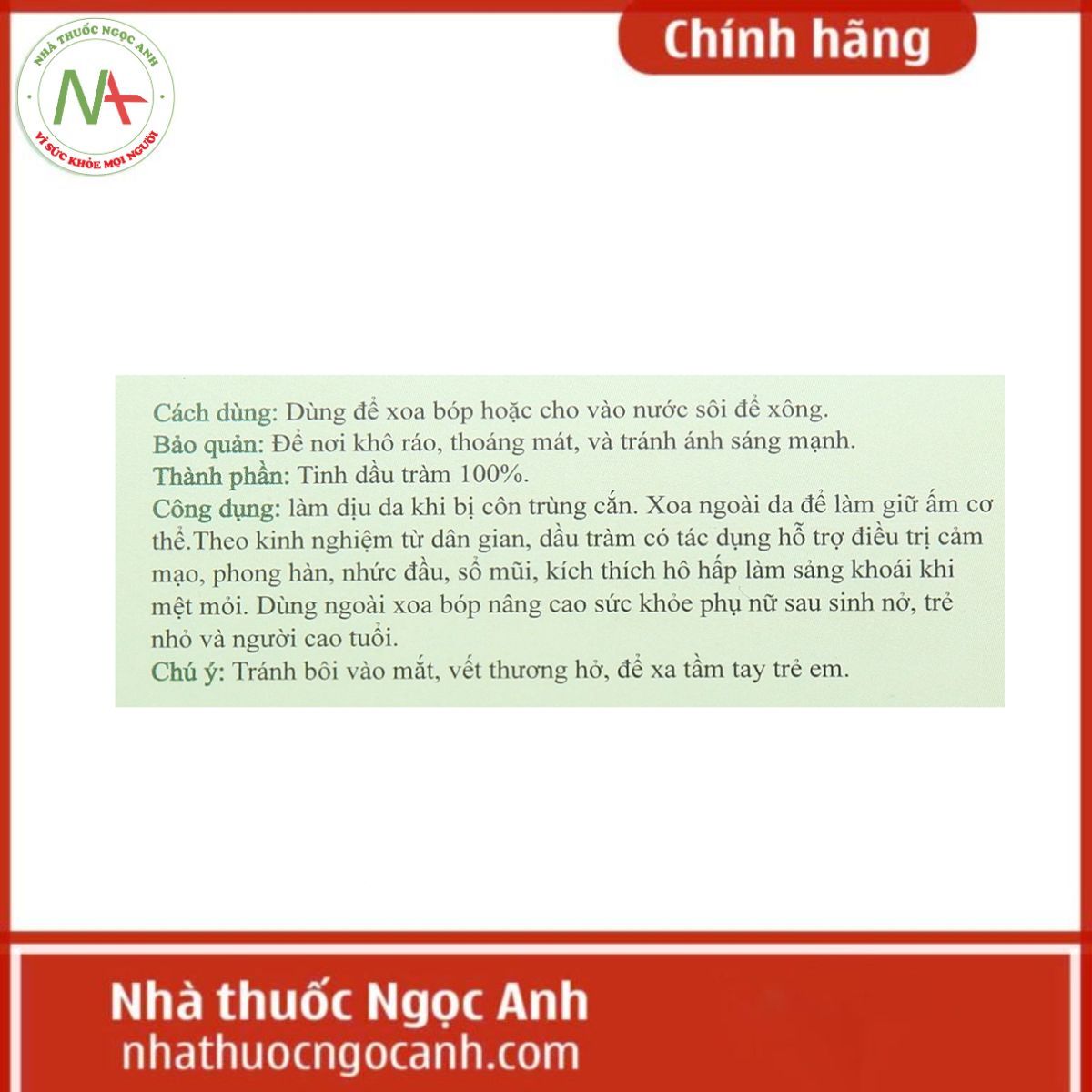 Tinh dầu tràm Linh Ứng 30ml