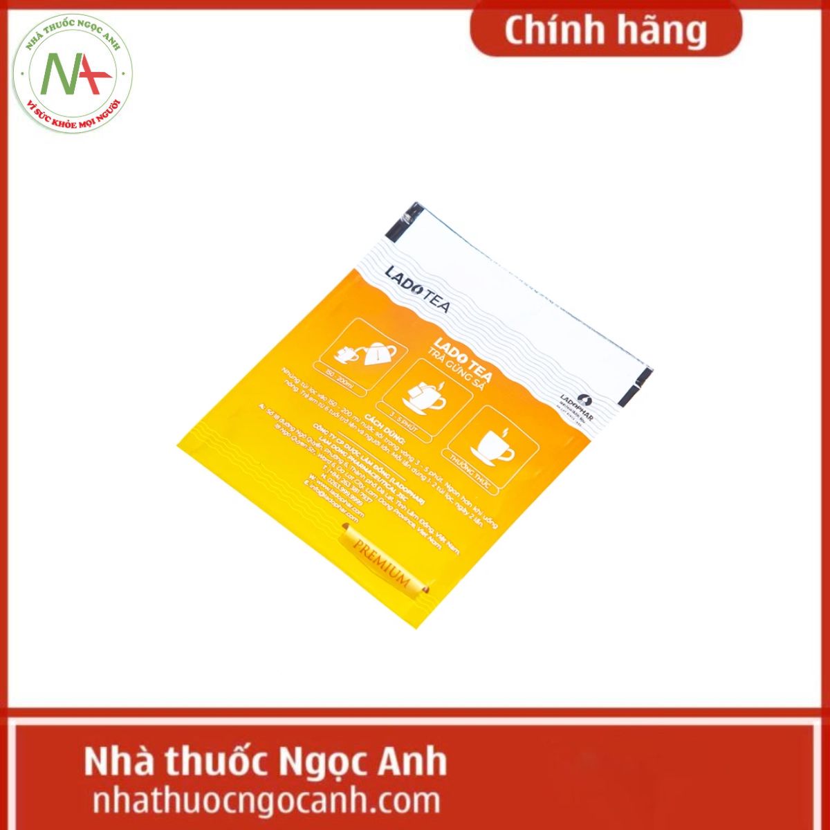 Trà gừng sả Lado Herbal