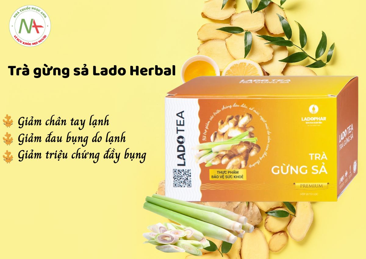 Trà gừng sả Lado Herbal