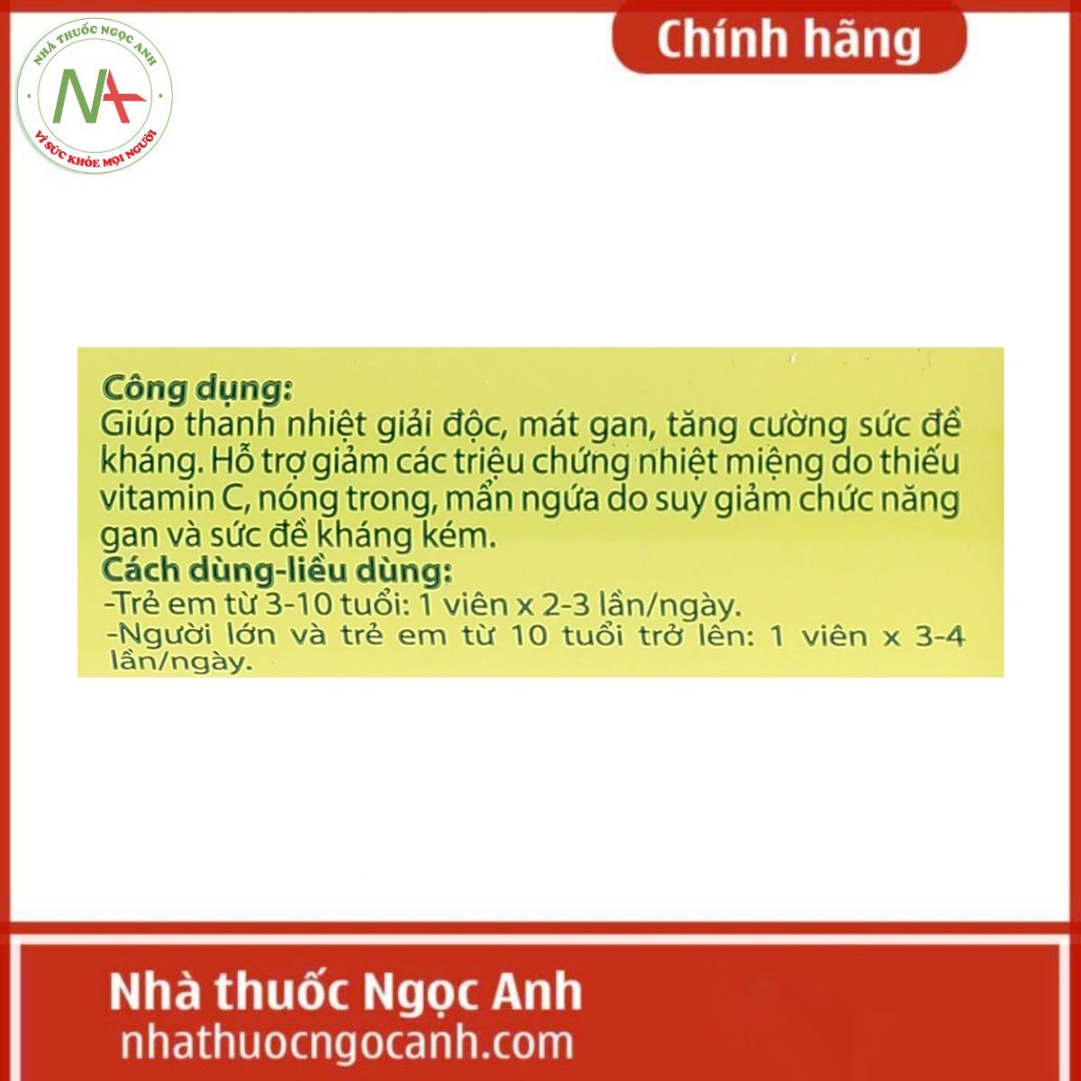 Viên sủi Thanh Nhiệt Livecool