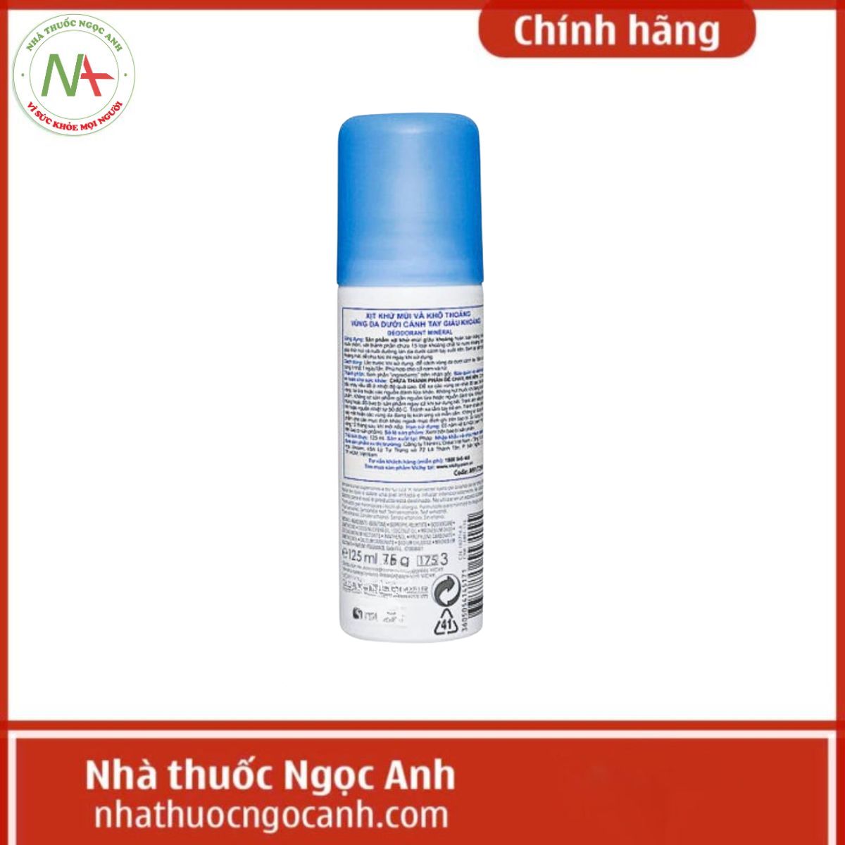 Xịt khử mùi Vichy Deodorant Mineral