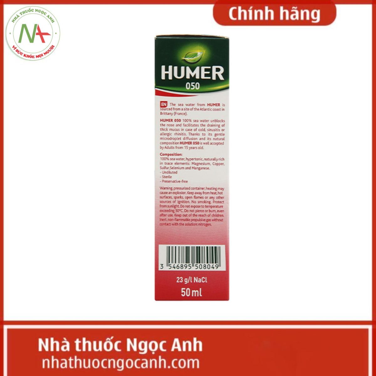 Xịt mũi Humer 050 Blocked Nose