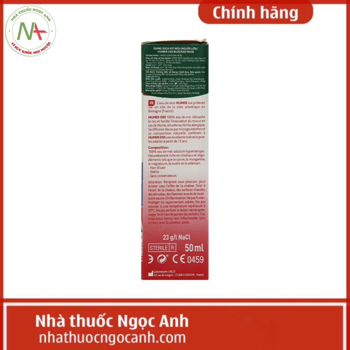 Xịt mũi Humer 050 Blocked Nose