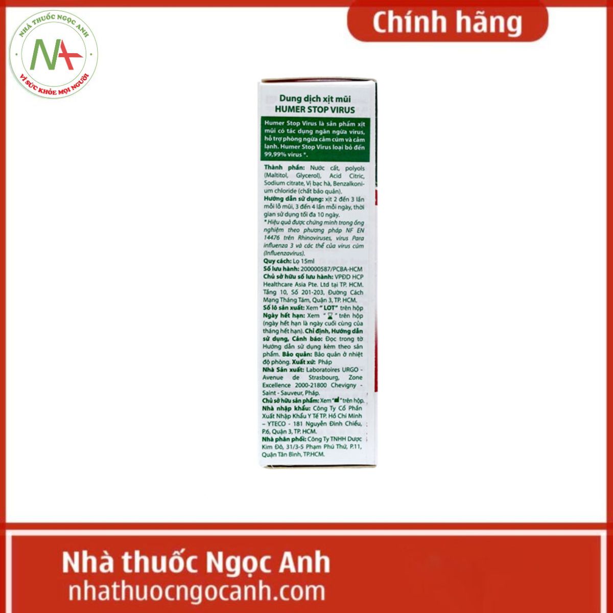 Xịt mũi Humer Stop Virus