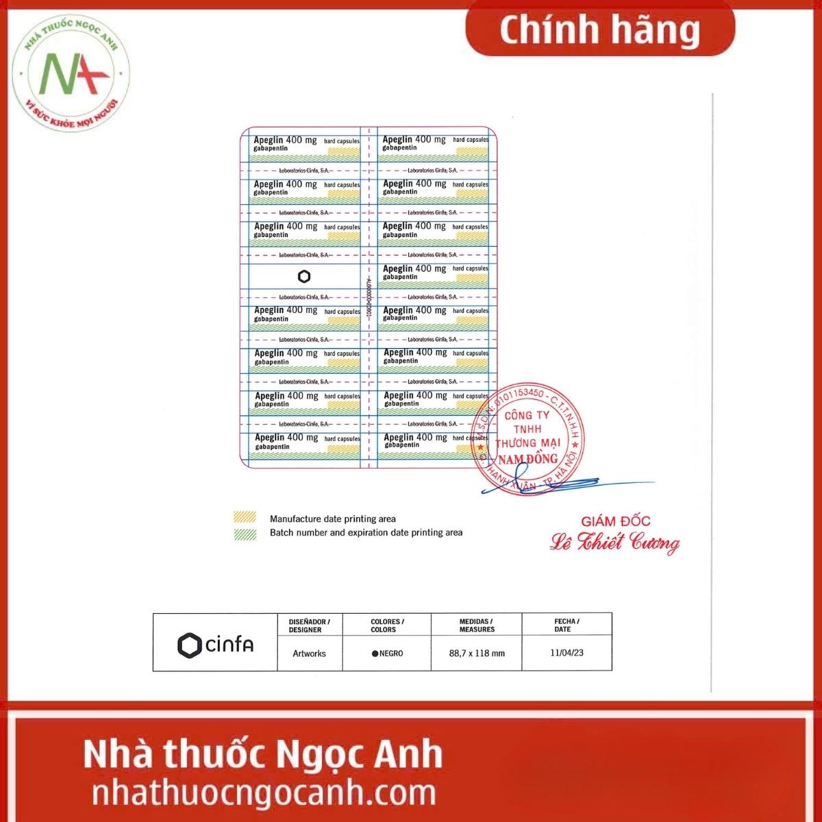 Thuốc Apeglin 400mg