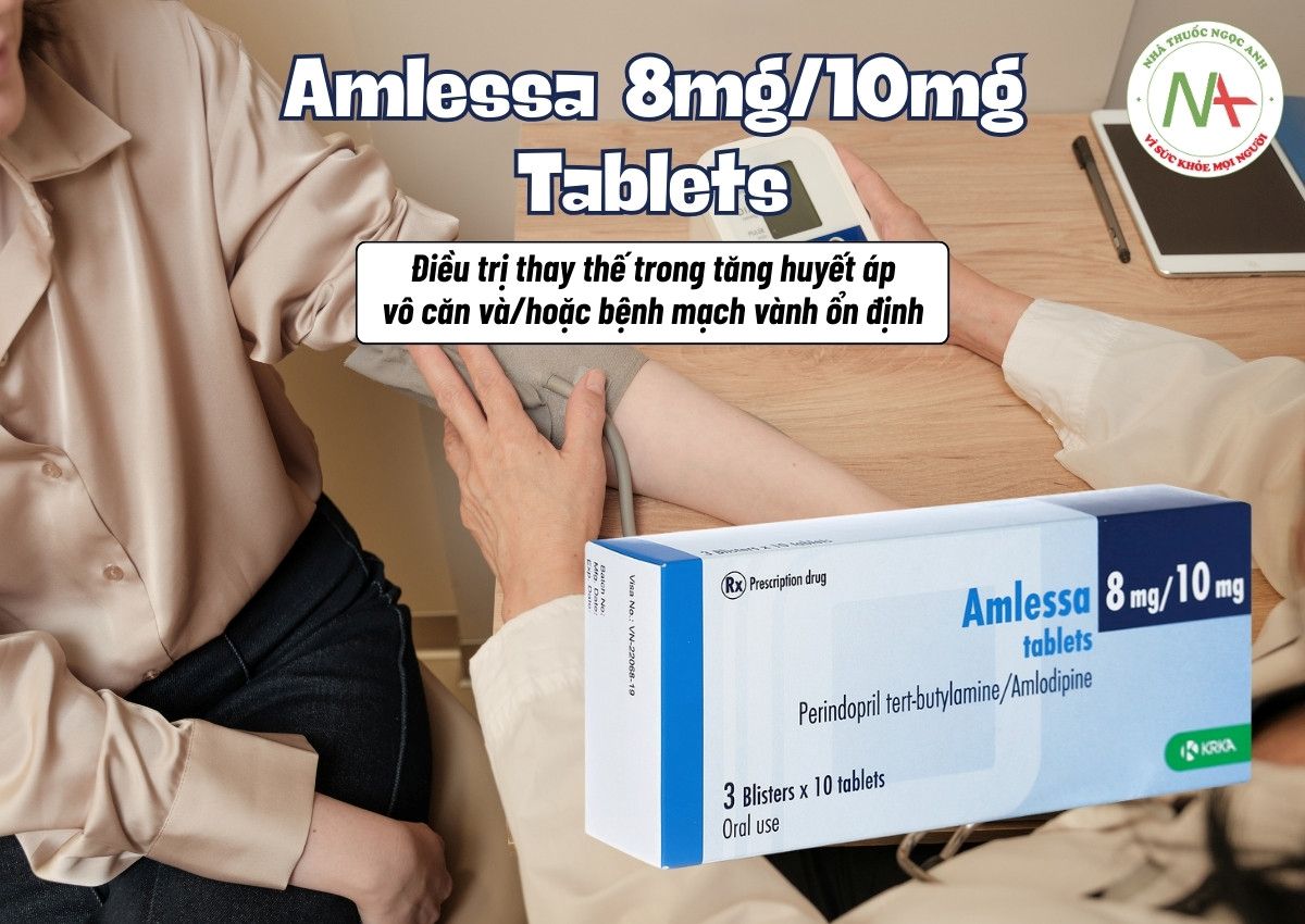 Chỉ định của thuốc Amlessa 8mg/10mg Tablets