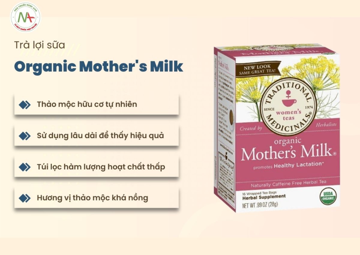 Top 5 loại trà lợi sữa tốt nhất các mẹ nên tin dùng 19 Trà lợi sữa Organic Mother’s Milk
