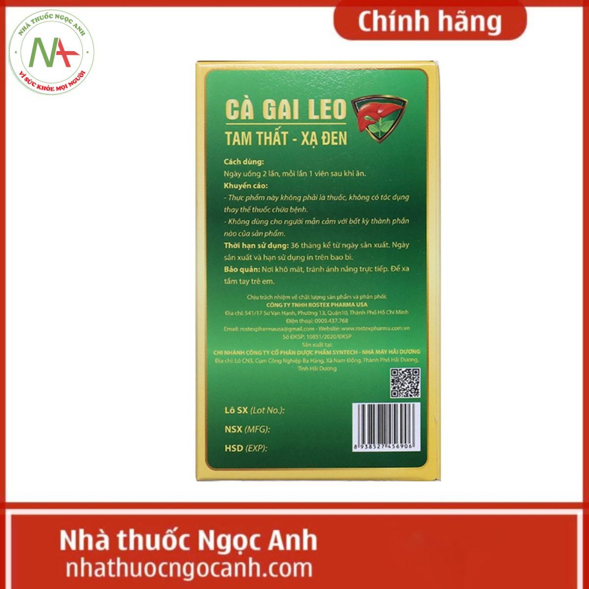Cà Gai Leo Tam Thất - Xạ Đen Rostex Pharma USA