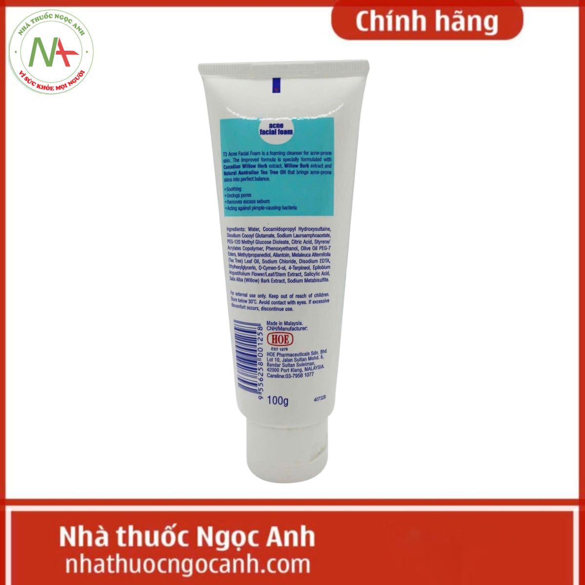 Sữa rửa mặt T3 Acne Facial Foam 100g
