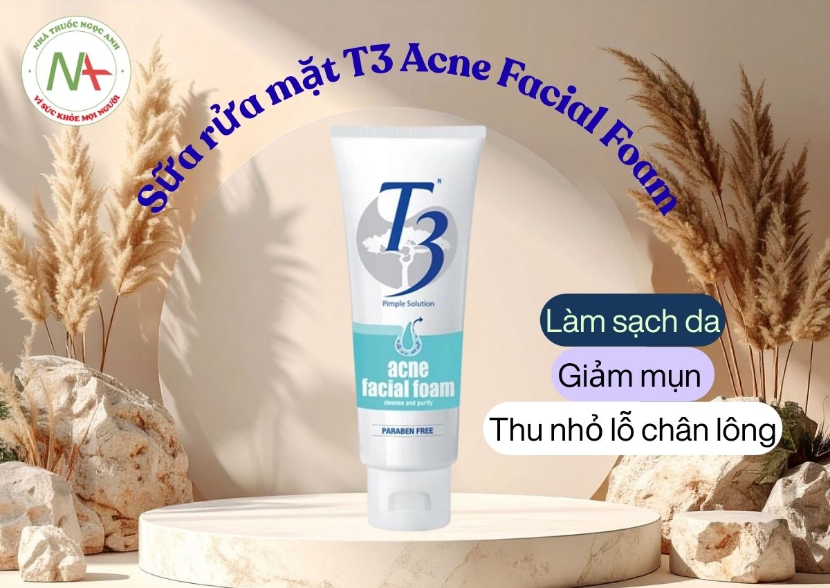 Sữa rửa mặt T3 Acne Facial Foam 100g