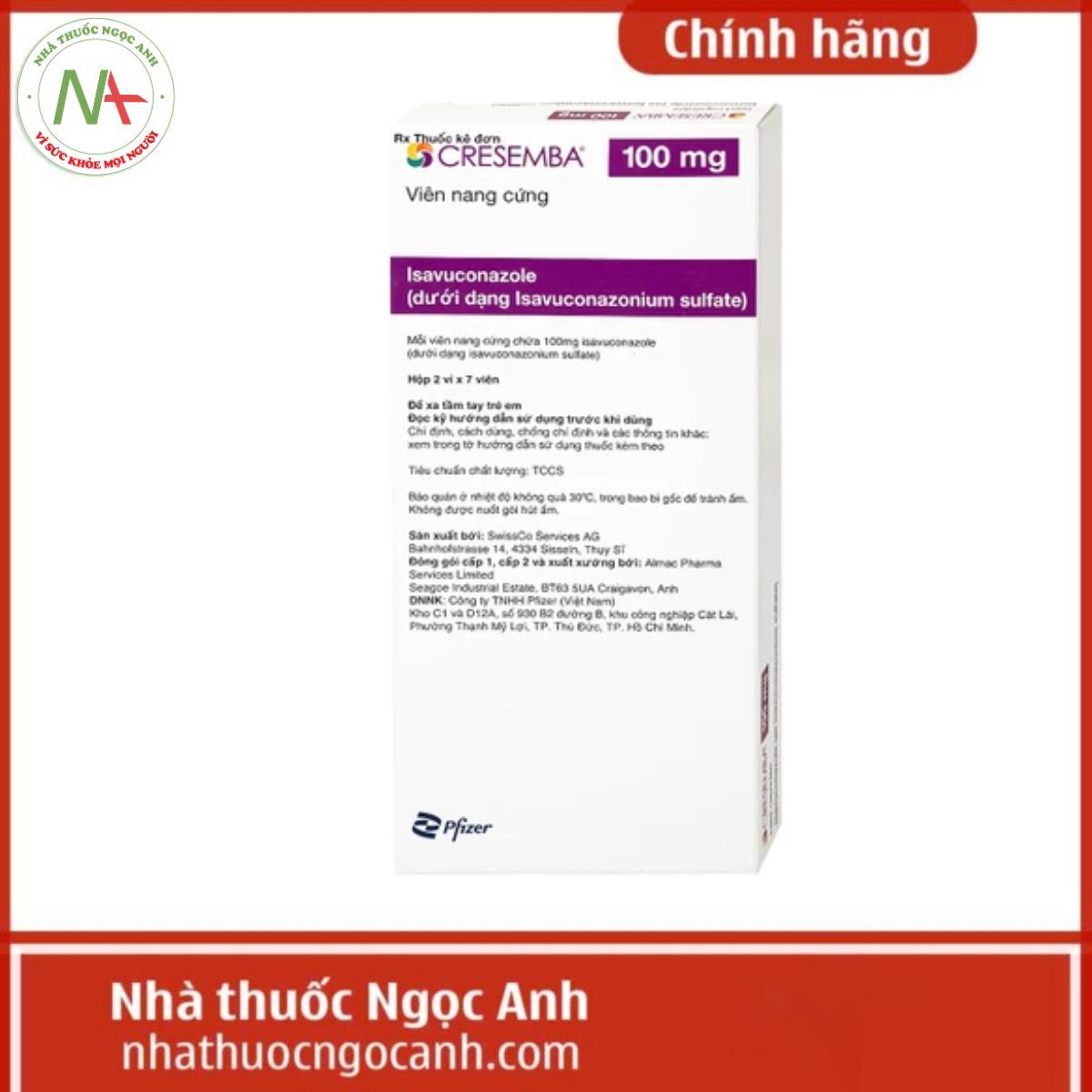 Thuốc Cresemba 100mg (Isavuconazole) là thuốc gì, có tác dụng gì?
