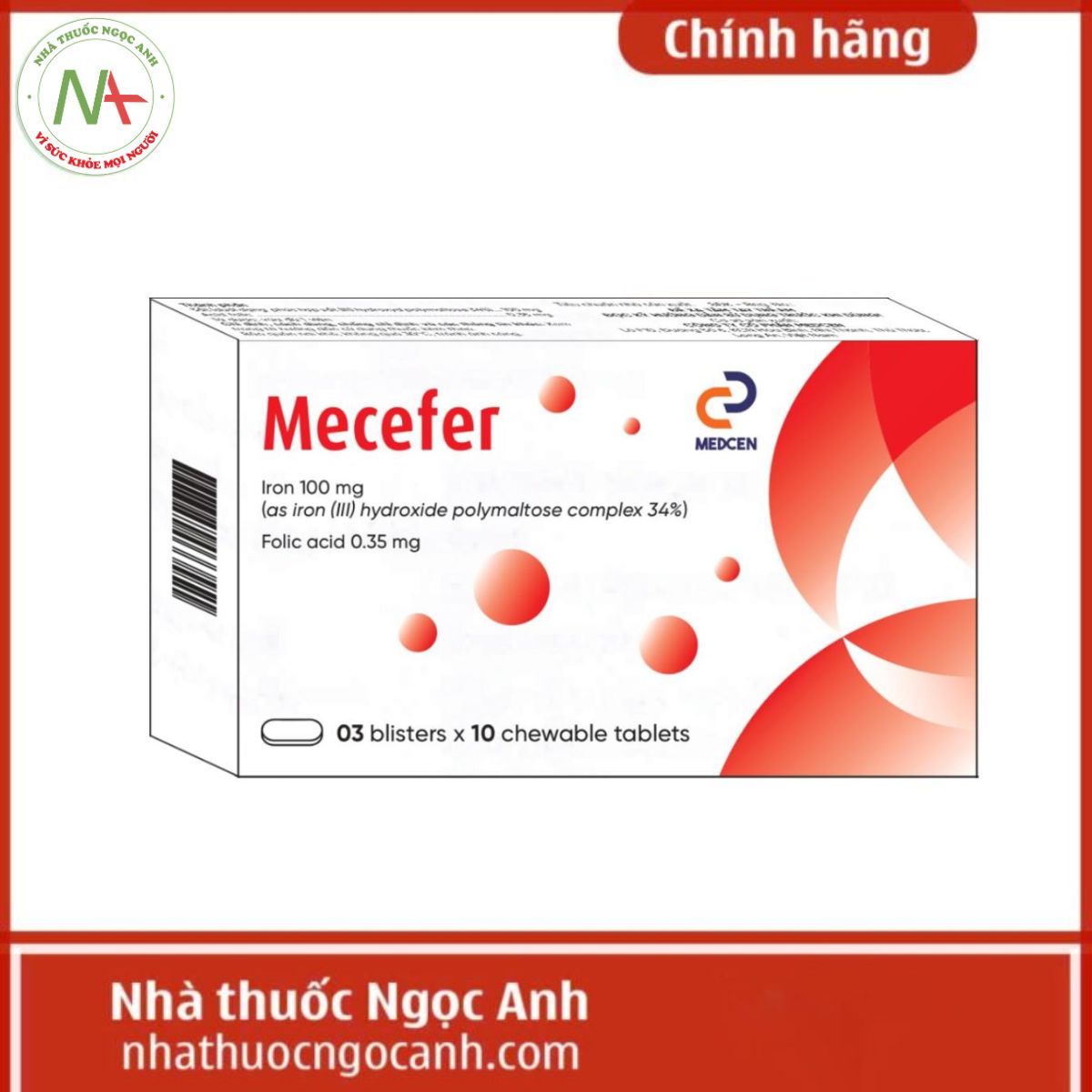 Mefer P Thuốc Mecefer (Acid folic, Sắt) là thuốc gì, có tác dụng gì, giá bao nhiêu?