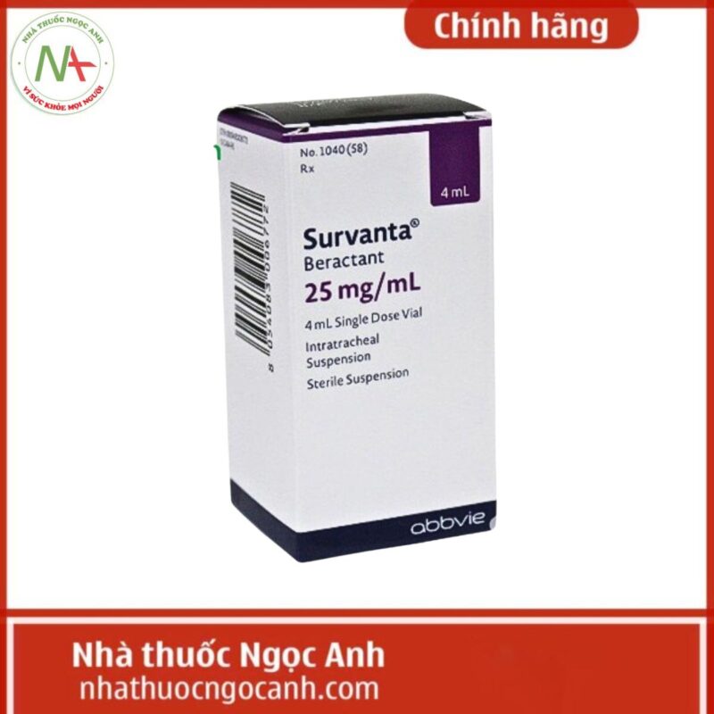 Thuốc Survanta Beractant 25mg/ml (Phospholipids) có tác dụng gì?